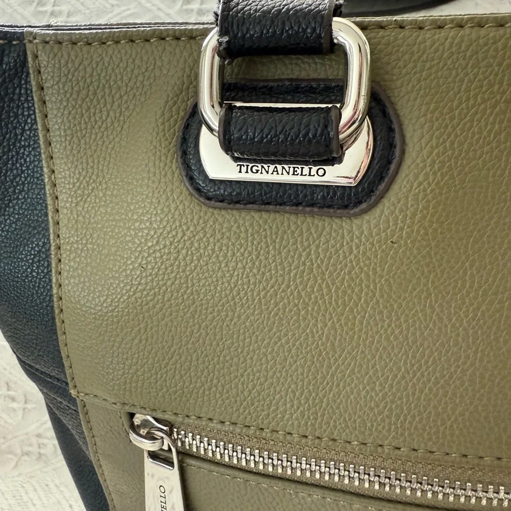 Tignanello Olive and Black Women's Tote Bag - Picture 4 of 9